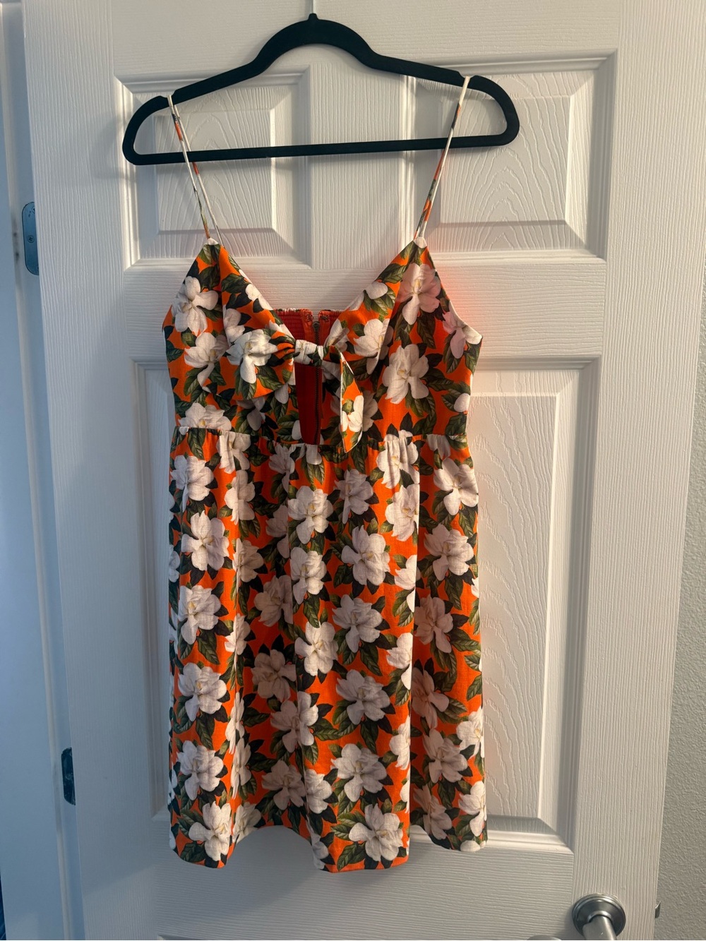 Alice + Olivia Orange Floral Sundress with White Blooms